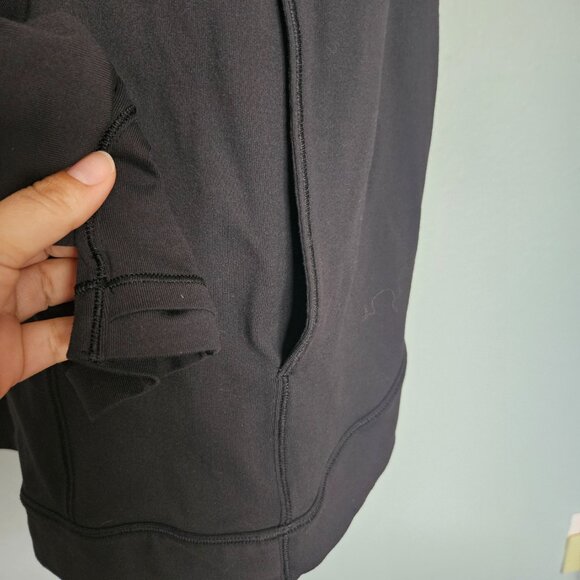 Lululemon Rulu Rally Wrap Jacket Women's 6 Black Cowl Neck Snap Cardigan W3EE0S - Picture 10 of 14